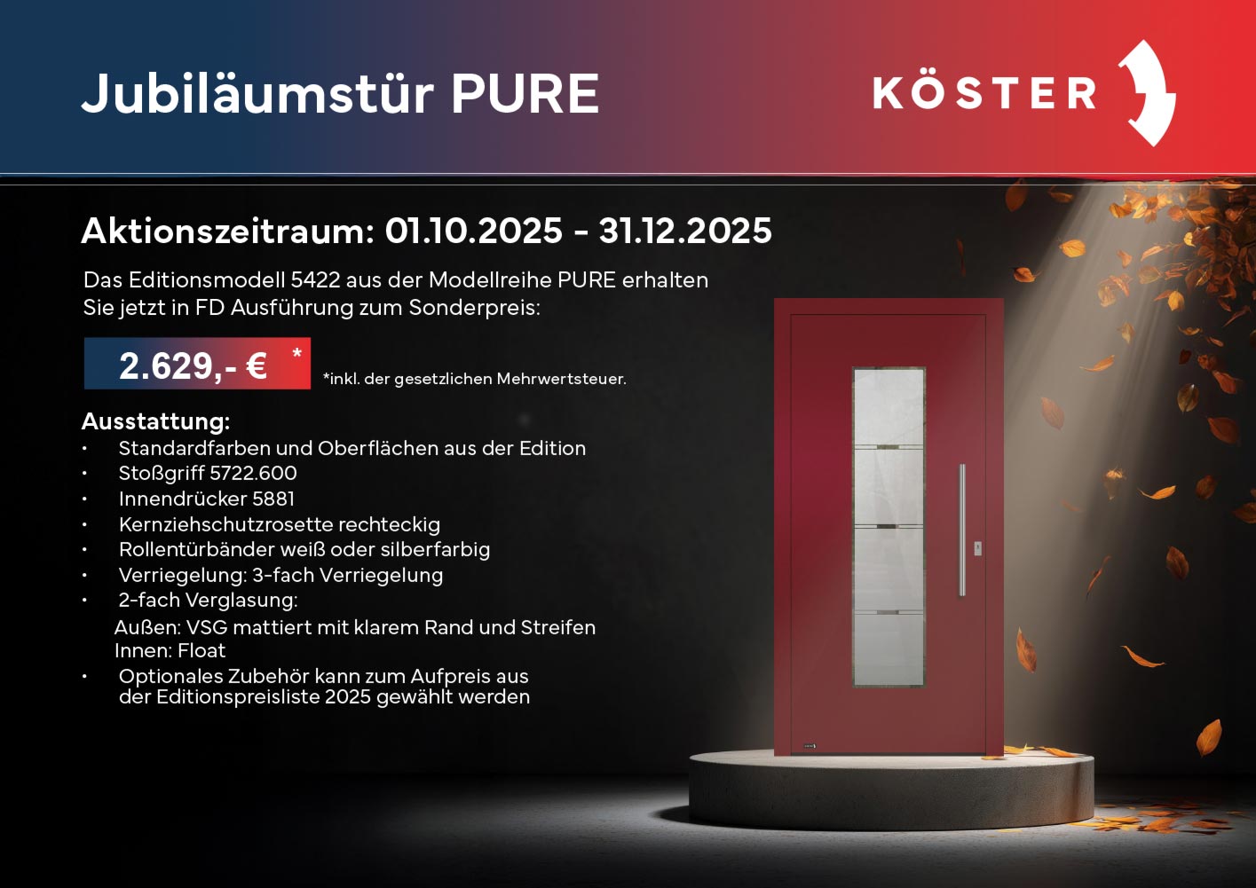 Angebot Aktion Aluminium Haustür Köster Jubiläumstür Pure bei Becker Holz  Angebot Aktion Aluminium Haustür Köster Jubiläumstür Pure