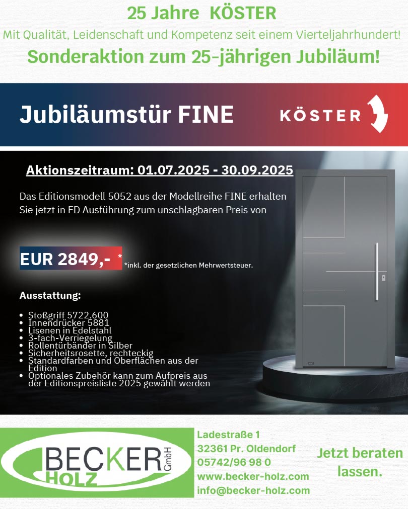 Profitieren Sie bei Becker Holz von der Köster Aktion