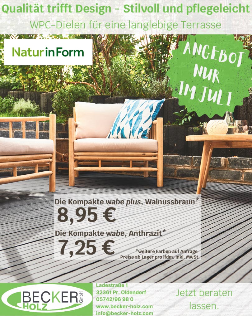 WPC Terrassen Angebot Becker Holz